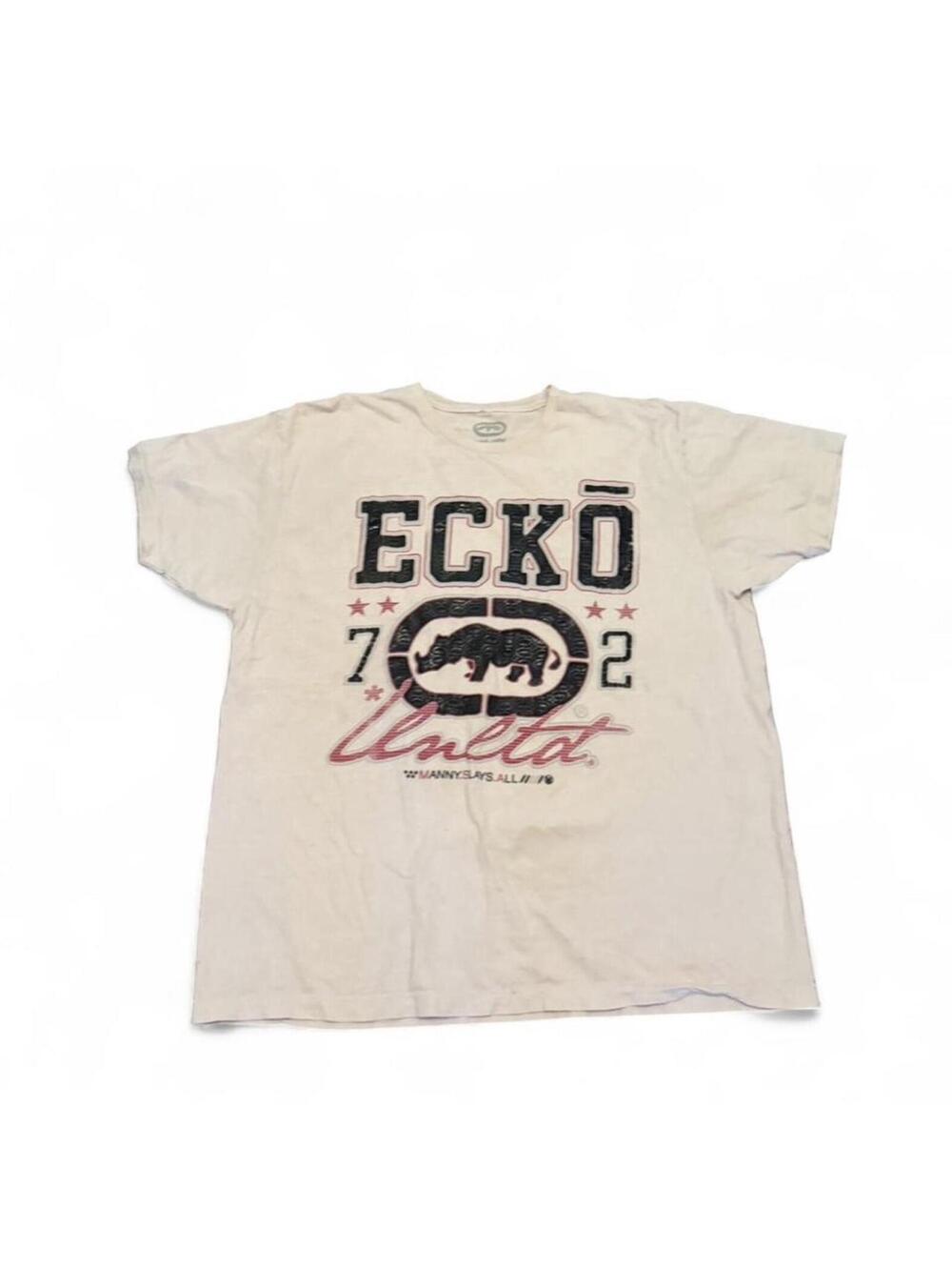 Vintage ecko unitd men white graphic tshirt size 2XL